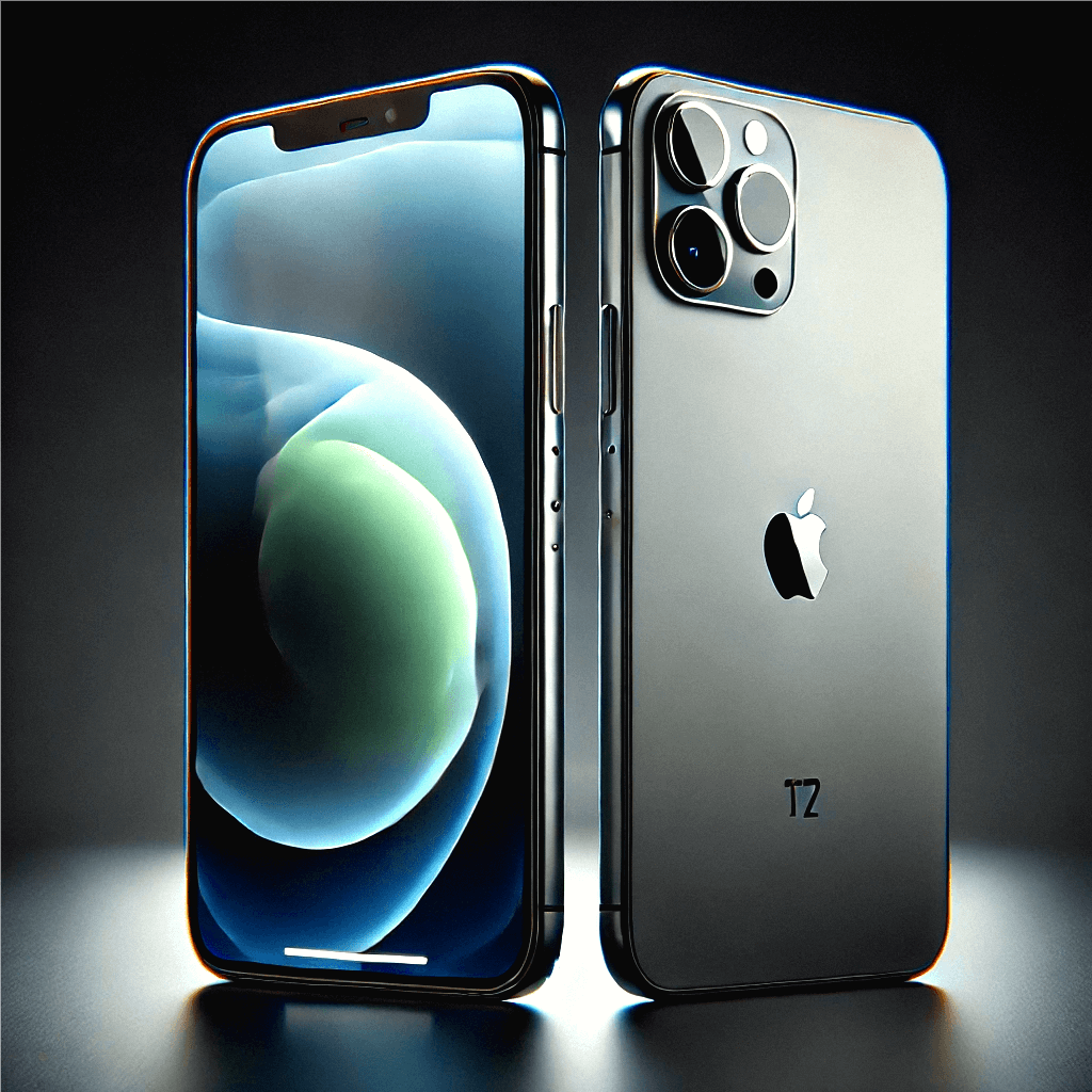 A sleek concept design of the Apple iPhone 17 Pro Max with a titanium frame, thin bezels, and a triple-camera setup in a minimalist tech environment.